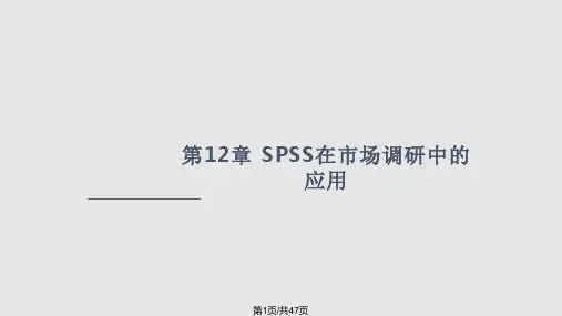 SPSS在市场调研中的应用PPT课件