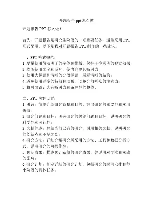开题报告ppt怎么做