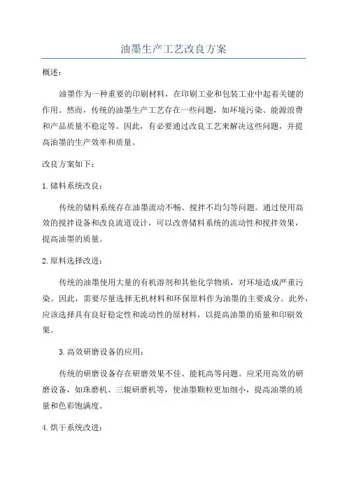 油墨生产工艺改良方案