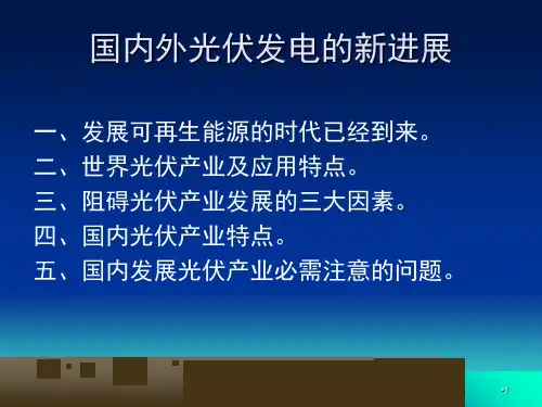 国内外光伏发展PPT课件