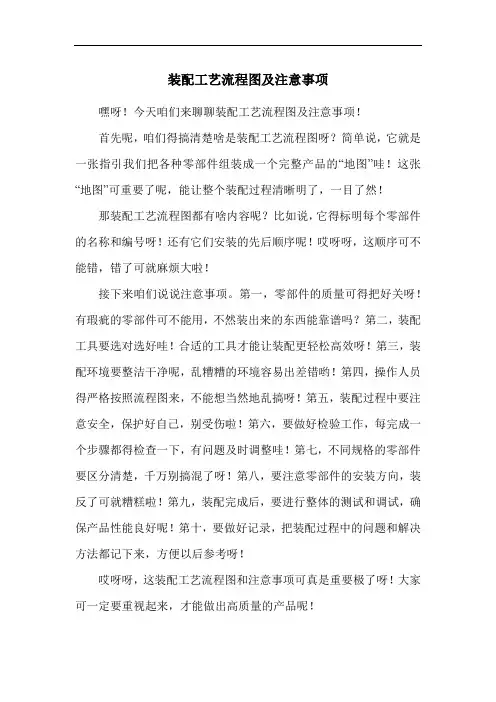 装配工艺流程图及注意事项