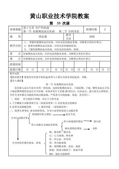 33第十五章 妇产科疾病临床医学概要教案