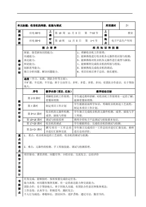 收音机的焊接、组装与调试