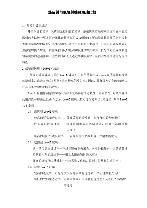 玻璃热反射与低辐射对比