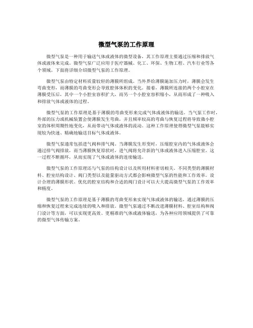 微型气泵的工作原理