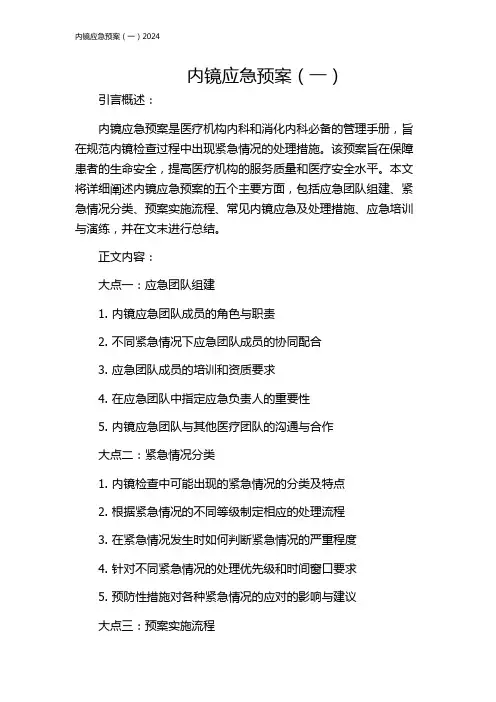 内镜应急预案(一)2024