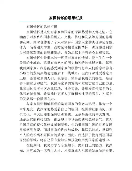家国情怀的思想汇报