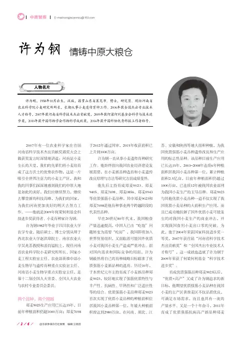 许为钢 情铸中原大粮仓