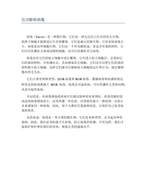 名词解释病毒