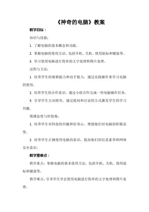 《神奇的电脑》教案