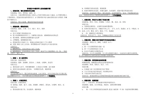 2021-2022青岛版六年级科学上册实验操作题及答案