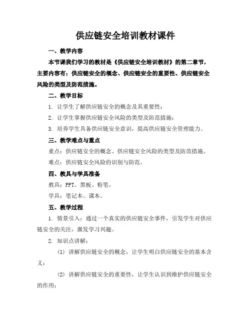 供应链安全培训教材课件