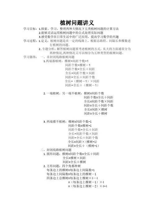 (完整版)植树问题讲义(1)