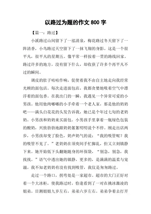以路过为题的作文800字