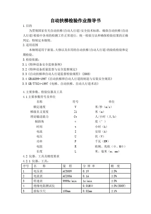 ZD03自动扶梯检验规程