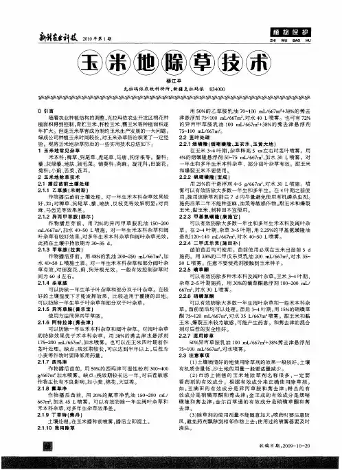 玉米地除草技术