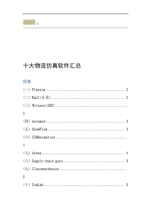 十大物流仿真软件汇总