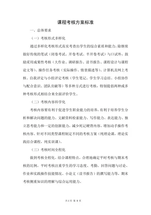 课程考核方案标准