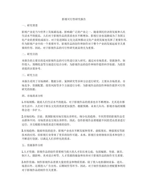 影视可行性研究报告