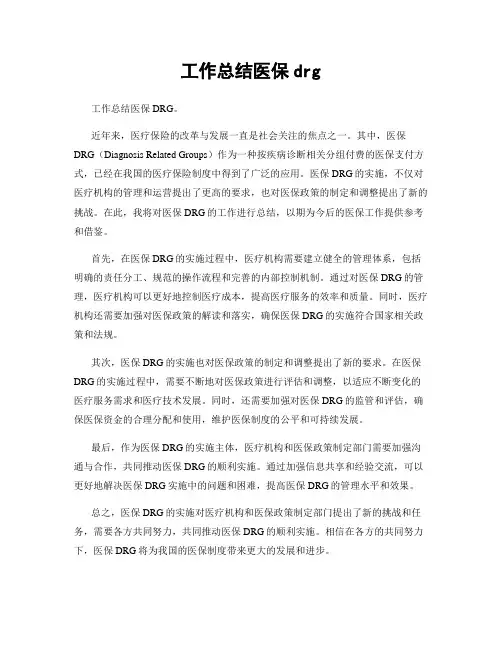 工作总结医保drg