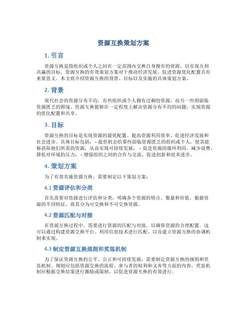 资源互换策划方案