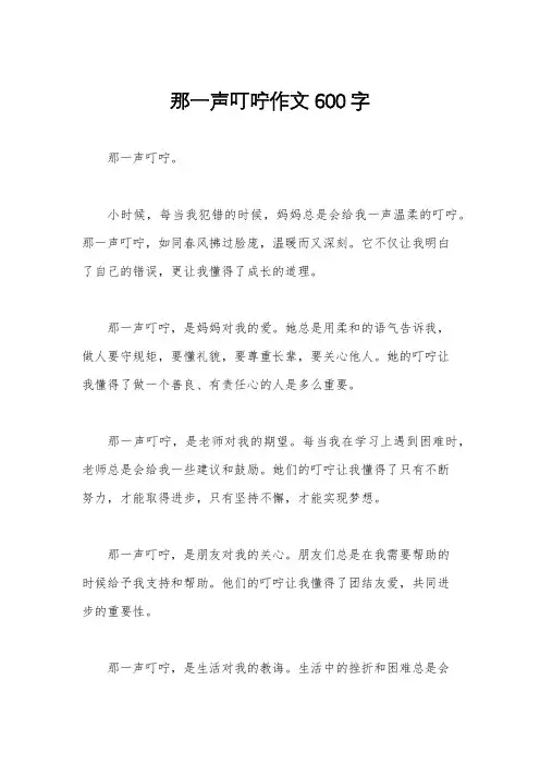 那一声叮咛作文600字