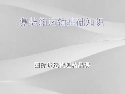 集装箱运输基础知识概括