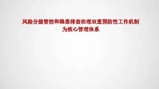 风险分级管控和隐患排查治理双重预防性工作机制