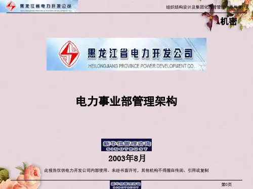 电力事业部管理框架(ppt 55页)