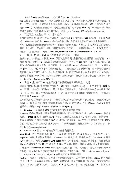网络上所有的网盘评价