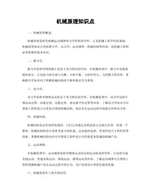 机械原理知识点