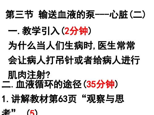第三节 输送血液的泵-心脏(二)PPT课件