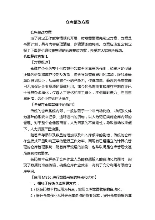 仓库整改方案