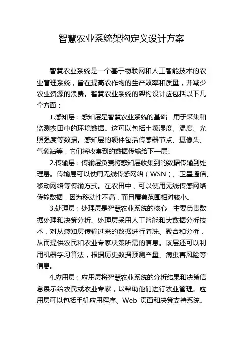 智慧农业系统架构定义设计方案