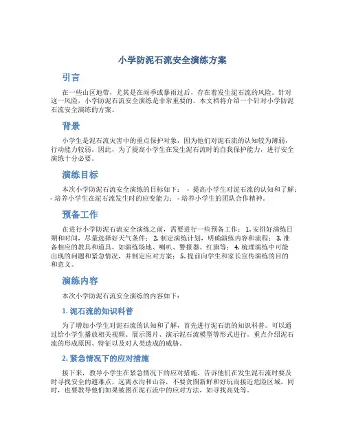 小学防泥石流安全演练方案