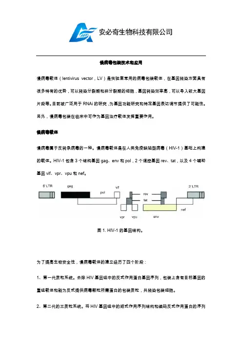 慢病毒包装技术和应用