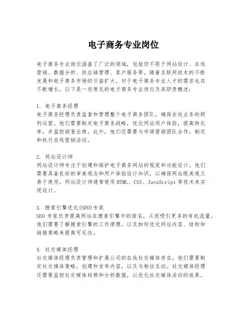 电子商务专业岗位