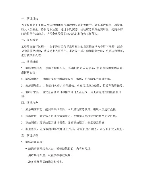 船上物体打击应急预案演练