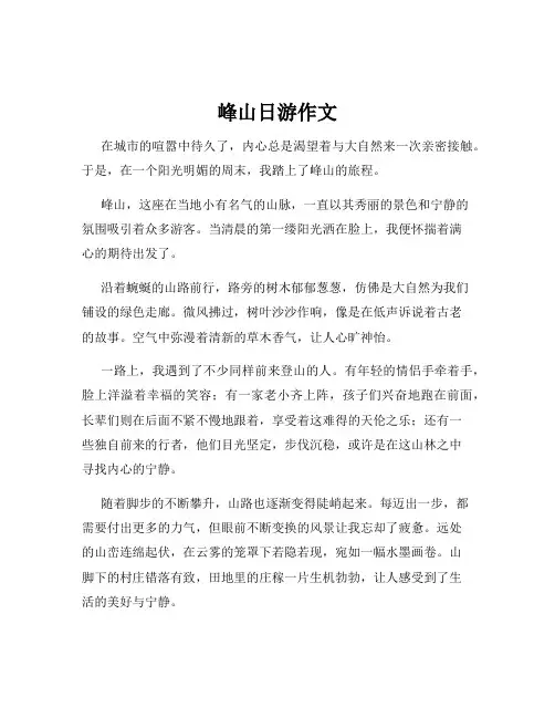 峰山日游作文