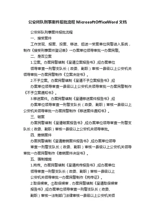 公安所队刑事案件报批流程MicrosoftOfficeWord文档