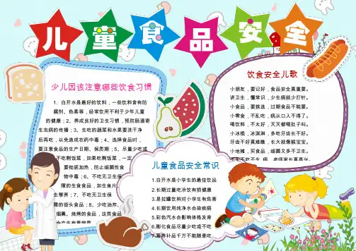 【精选电子小报】儿童食品安全常识宣传手抄报word优质模板