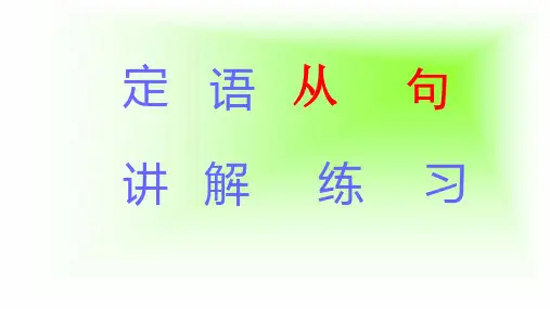 新人教版英语九年级(全一册) 定语从句讲解 练习 课件2
