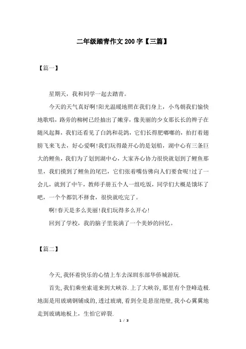 二年级踏青作文200字【三篇】