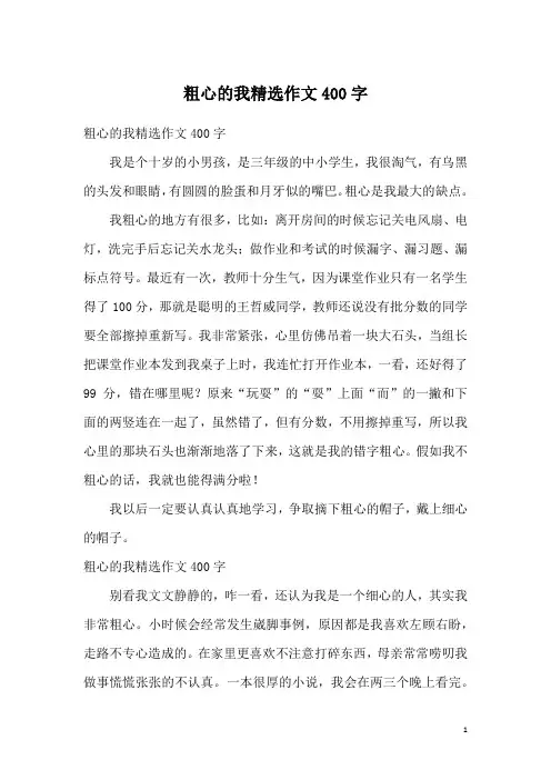 粗心的我精选作文400字