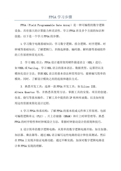 FPGA学习步骤