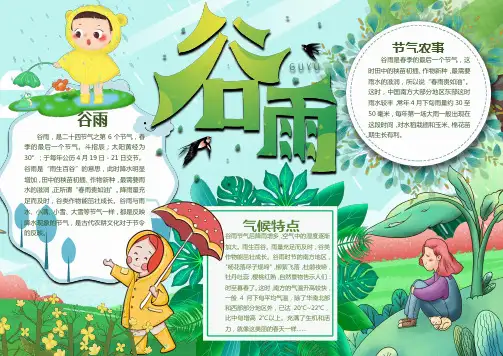 播种谷雨小报Word手抄报