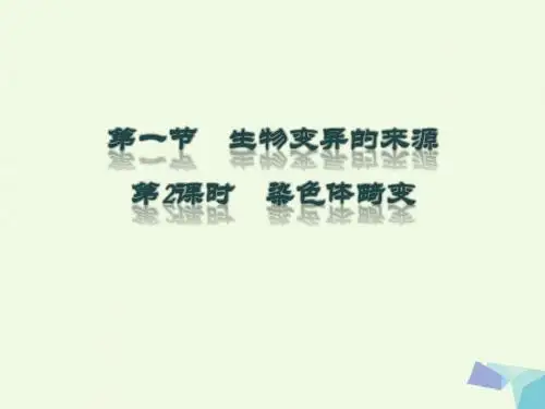 高中生物第四章生物的变异4.1生物变异的来源第2课时染色体畸变教学课件浙科版