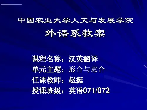 第2讲 翻译中的形合与意合汇总