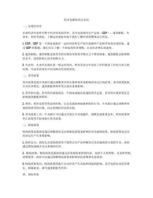 经济金融知识点总结