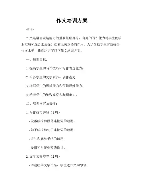 作文培训方案